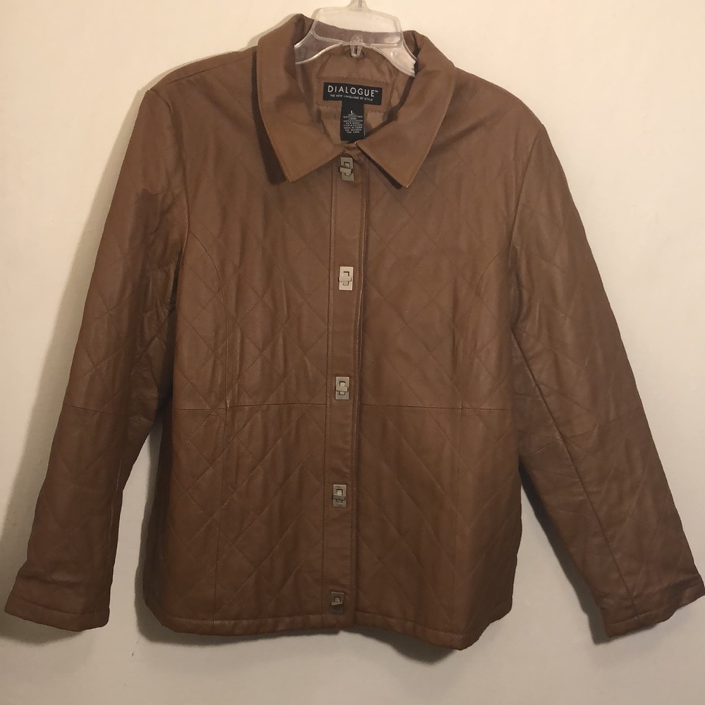 Womens DIALOGUE leather jacket size large